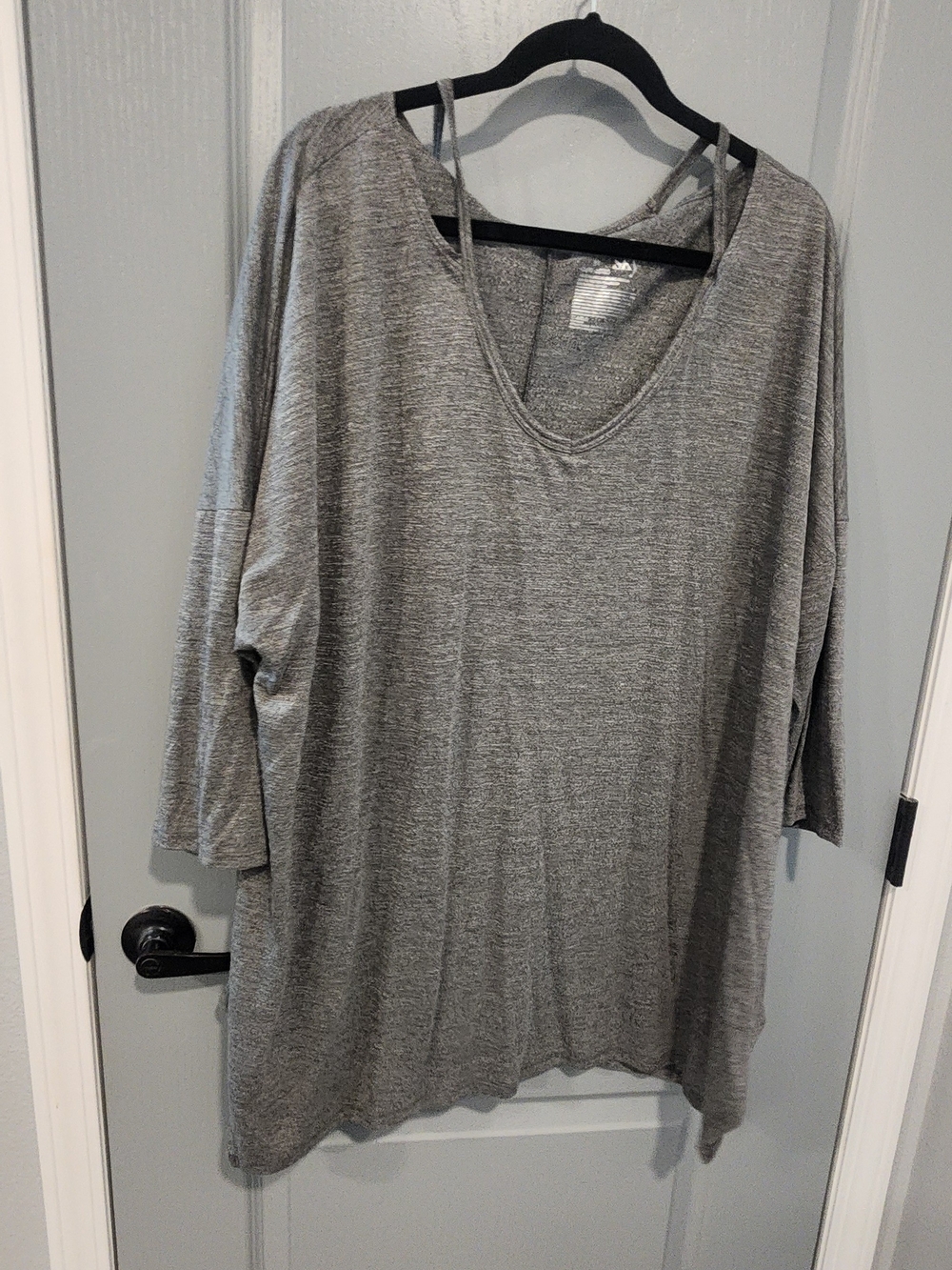 Terra & Sky Heather Gray V-Neck Drapey Tunic